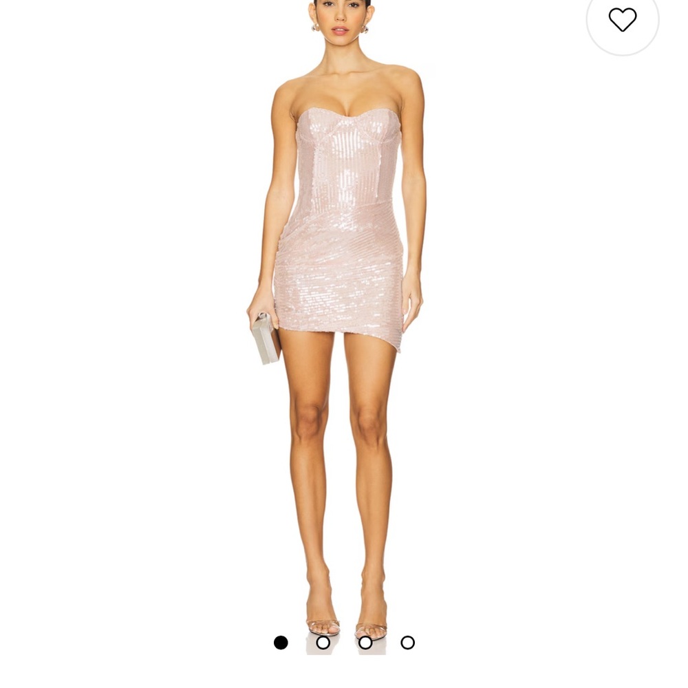 NBD Strapless Sequin Dress in Blush